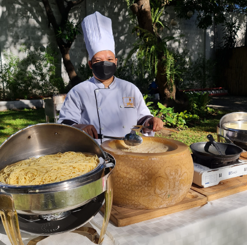 Truffle Pasta in Parmesan Wheel Station
